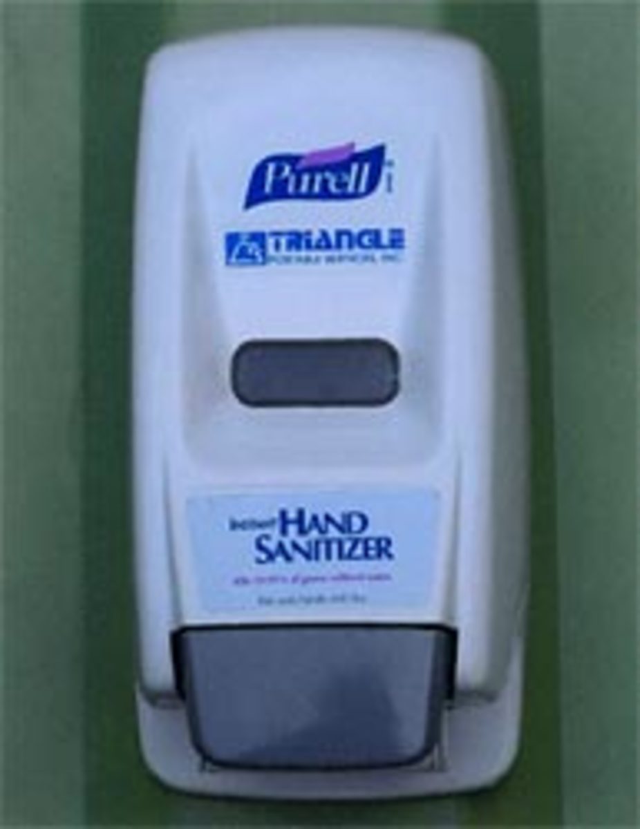 Many places feature waterless hand sanitizers. Use them!