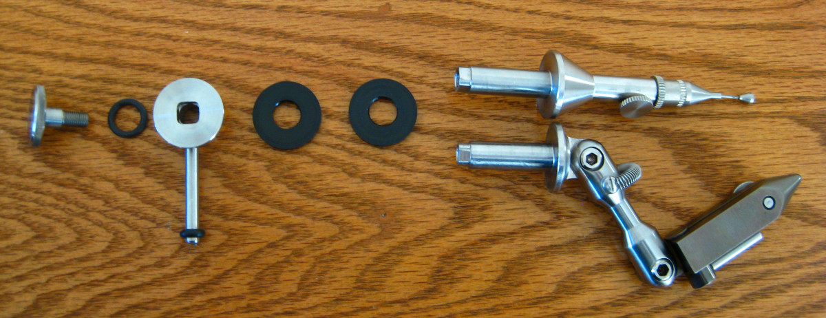 The disassembled rotary mechanism has surprisingly few parts.