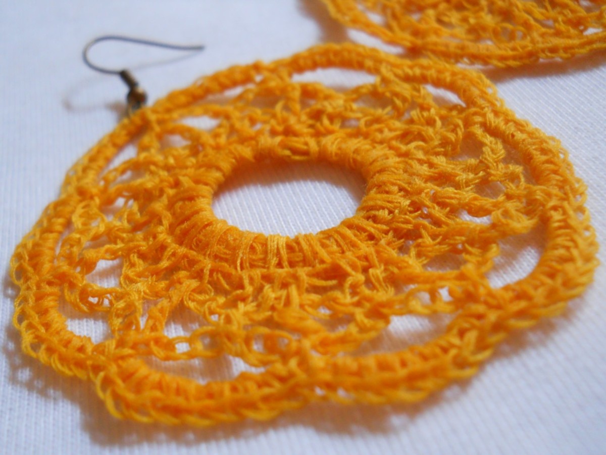 Crochet Circle Earrings #4