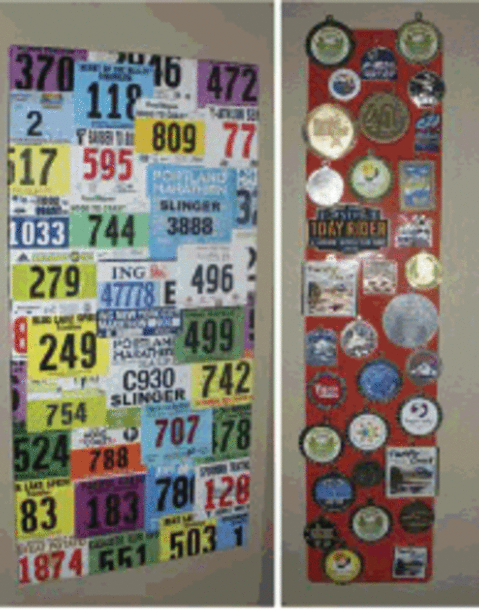 Ideas For How To Display Your Running Race Bibs And Medals