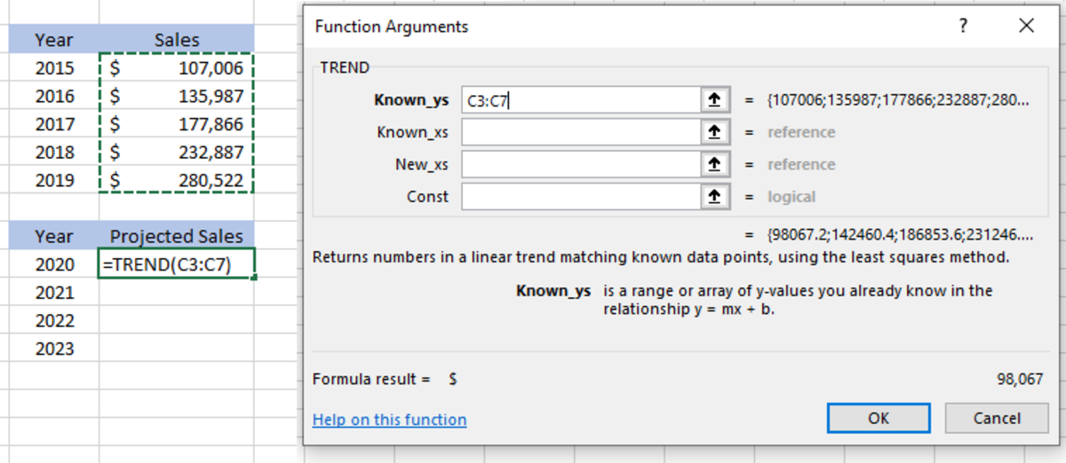 how-to-use-the-trend-function-in-excel