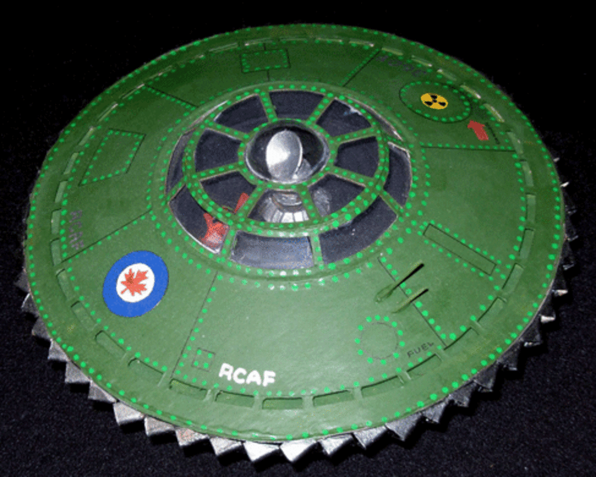 This is a photo of an actual RCF flying saucer made in Canada. The turbofan was incorporated around the edge.