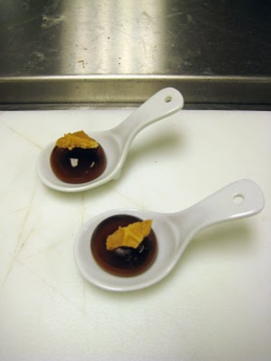 Coca-Cola ravioli - a shape formed with a spoon instead of with a syringe. Photo courtesy The Gastro-Lounge.