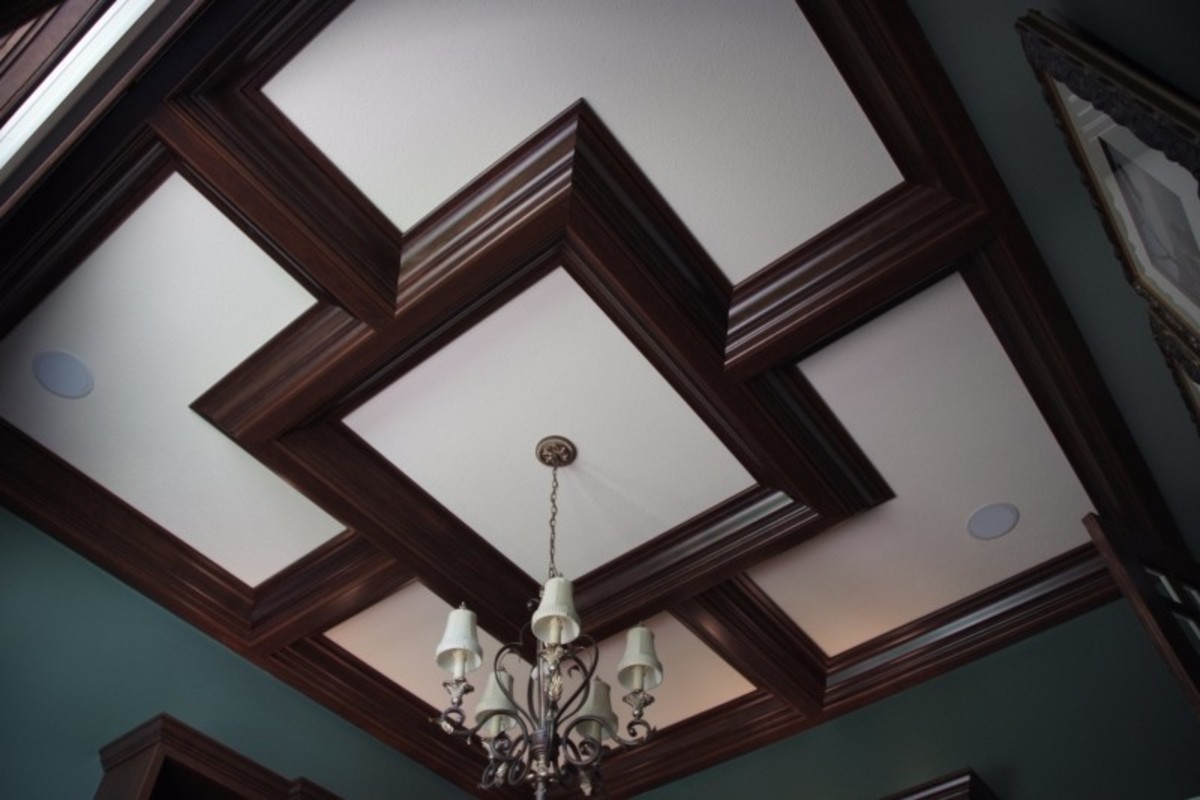 coffered wood ceiling