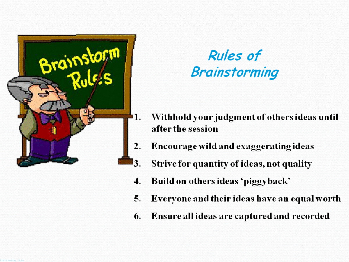 Brainstorming session rules