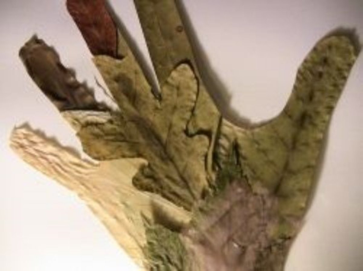 Leaf Mosaic of Hand Outline