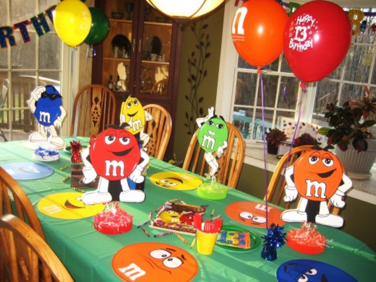 m&m party decorations