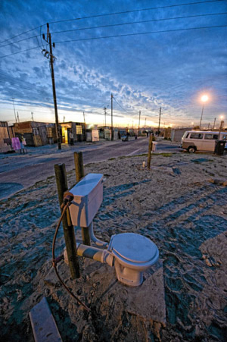 An unclosed toilet in Makhaza, Khayelitsha, Cape Town