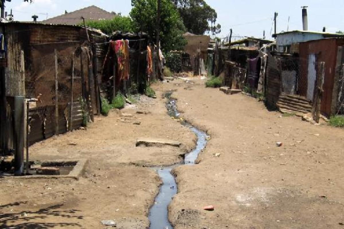 A street in a Shantytown, in Soweto, and could be readily be found in ll shacks throughout South Africa
