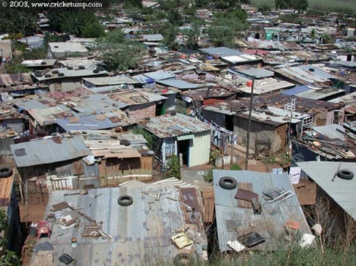 A rooftop view of some of the shanties in South Africa - Kliptown