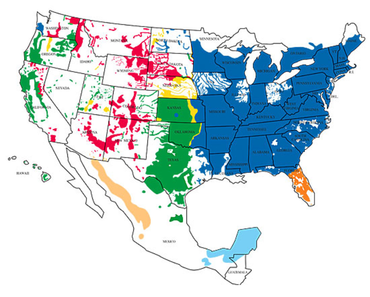 Their range of. Eastern distribution. American cultivation distribution of species. Specific Maps. Species area Mapping.