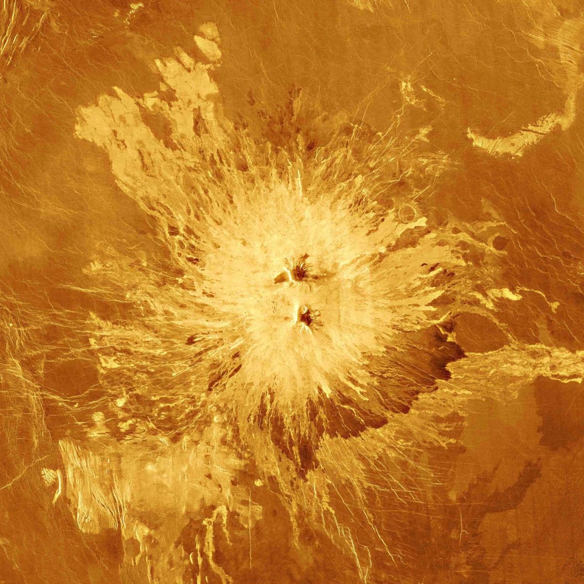 Sapas Mons, one of the giant shield volcanoes of Venus. 