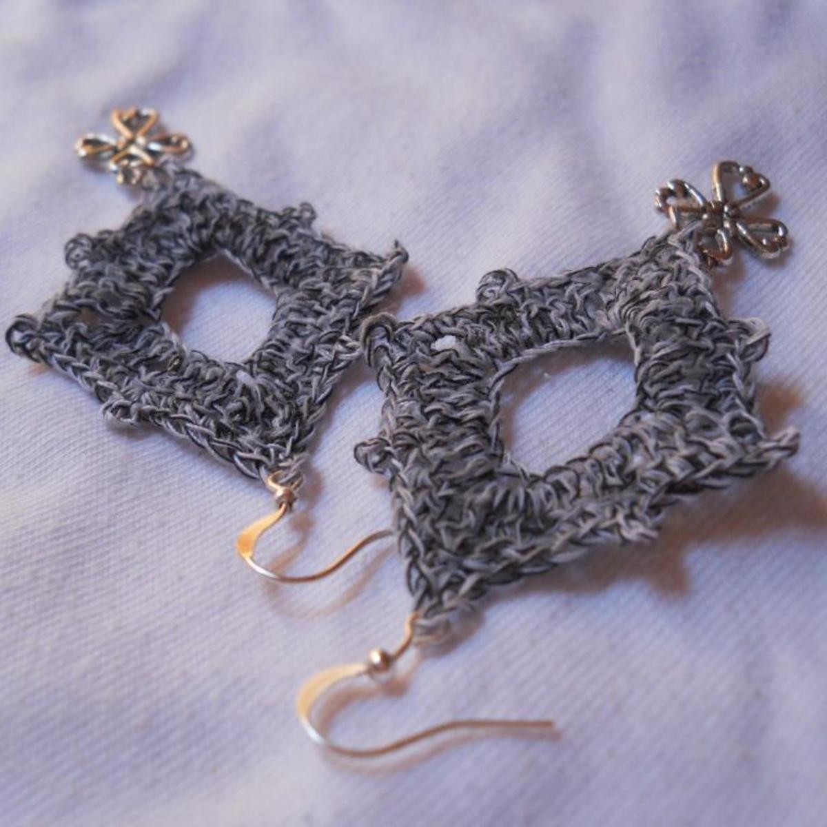 Crochet Diamond Earring #1