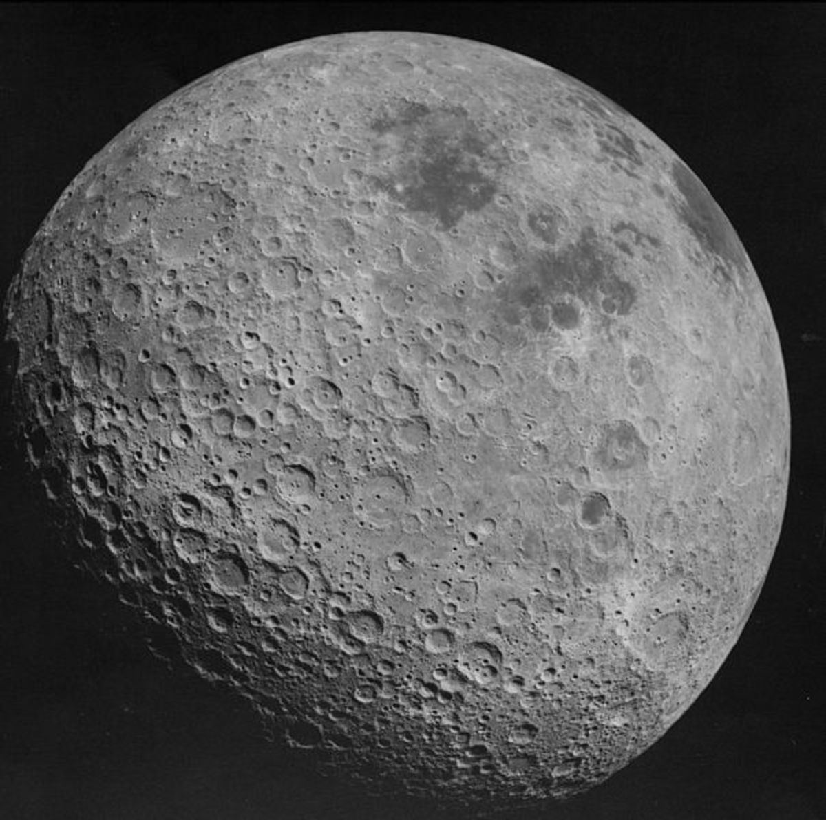 Another view of the far side or the back side of the moon.