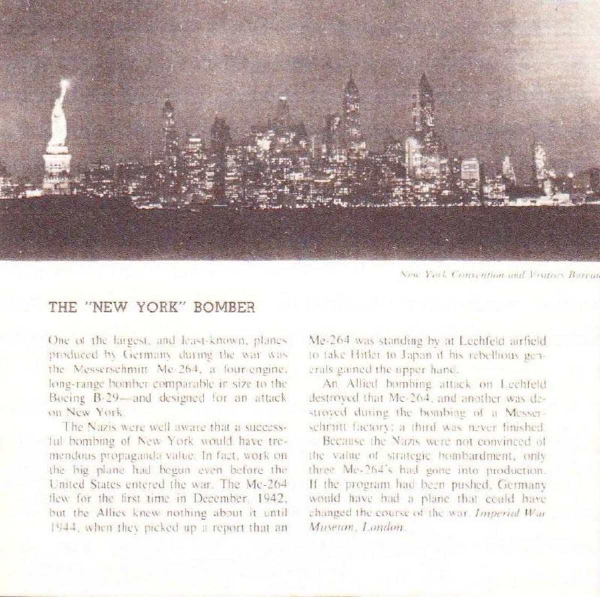 Photo of New York allegedly taken by JU390 during its secret trial flight