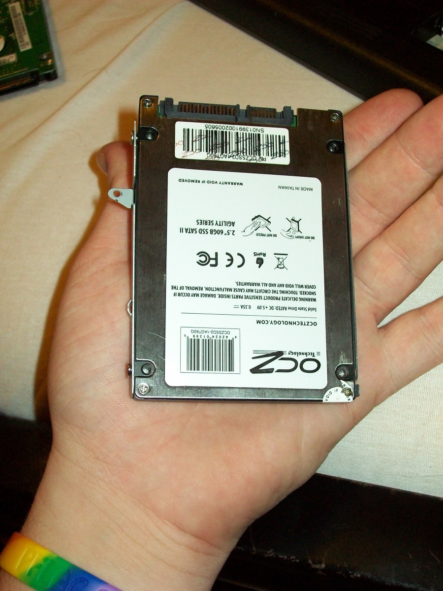 The hard drive or SSD is now ready to install in the netbook