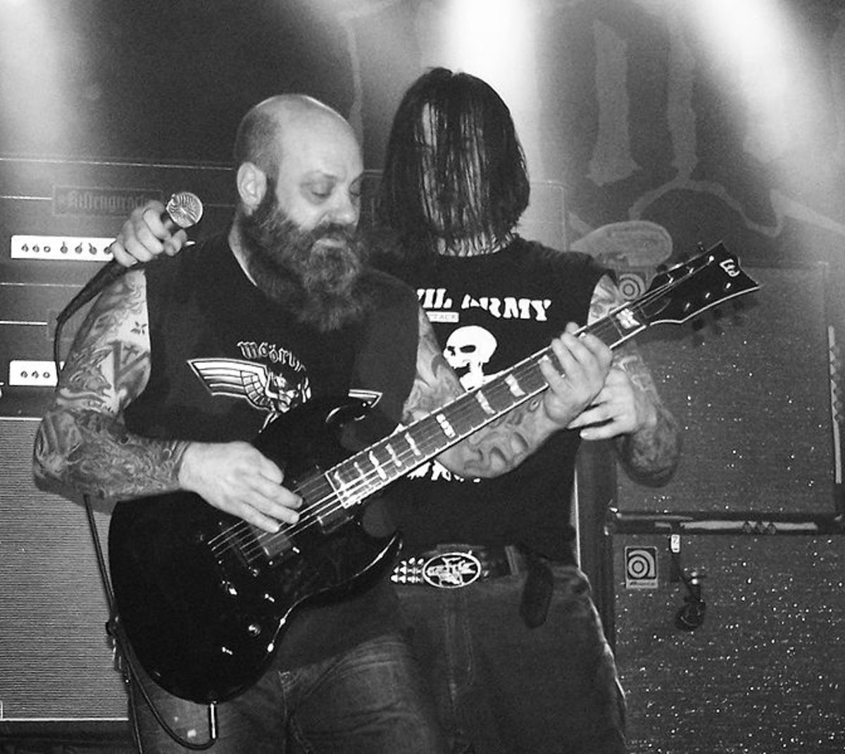 Kirk Windstein and Phil Anselmo of Down in concert in Prague, 2008.