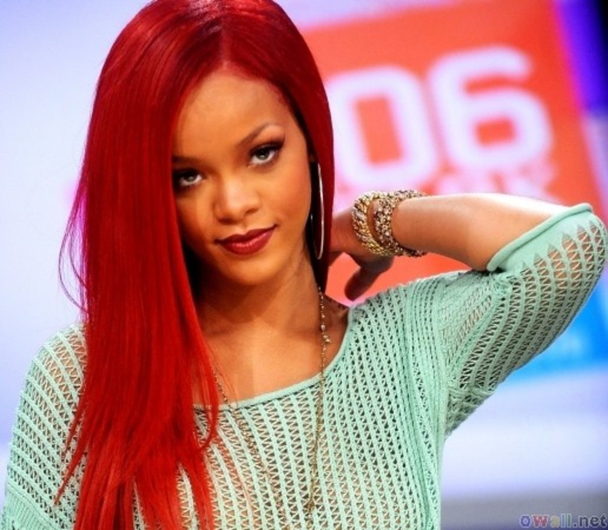 Rihanna with Cherry Red Hair