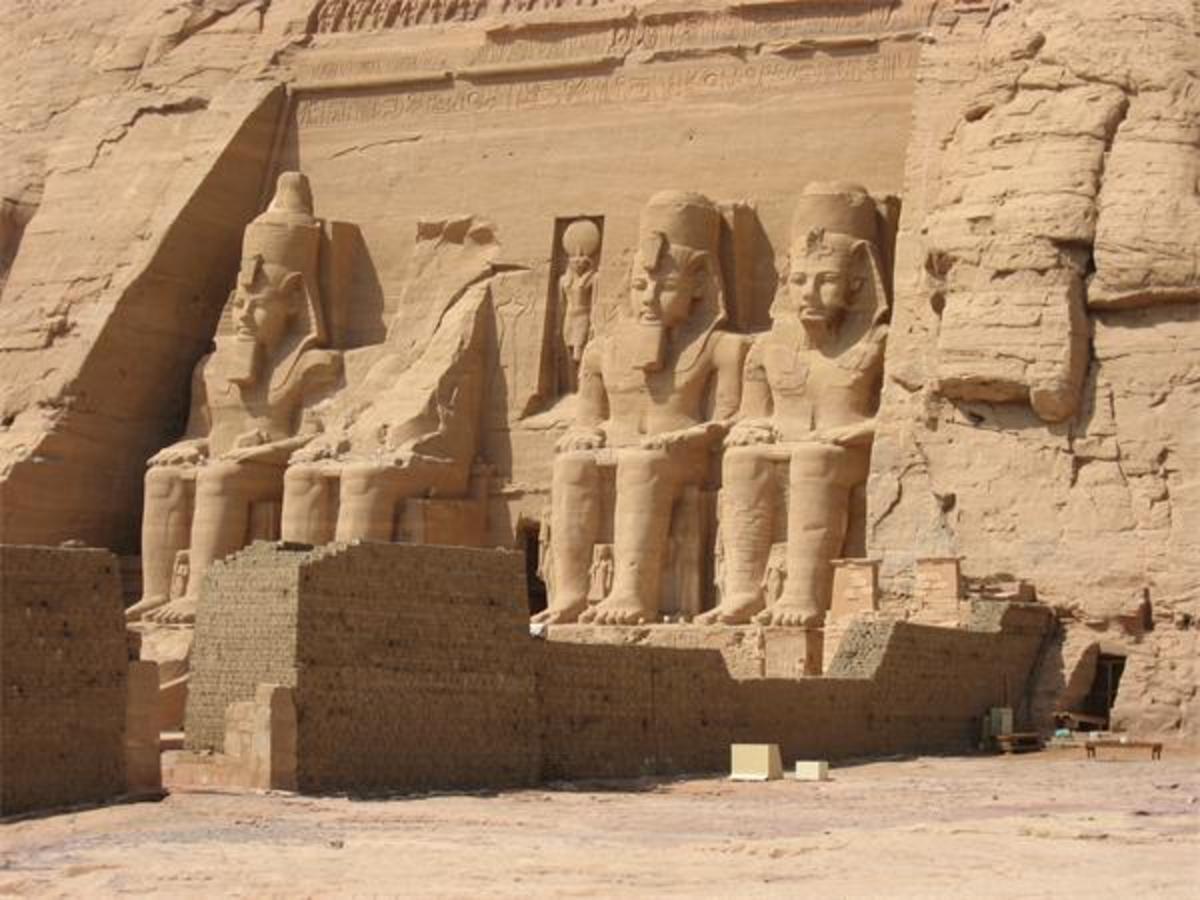 One of Ramesses the Great's monumental constructions at Abu Simbel.
