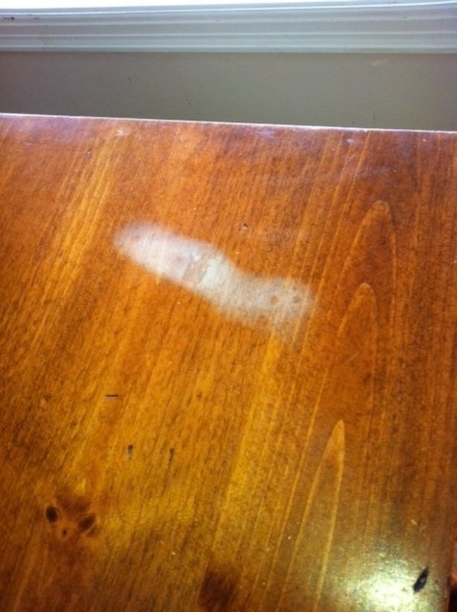 Another angle of corn water stain.  Had been on the table for 3 months
