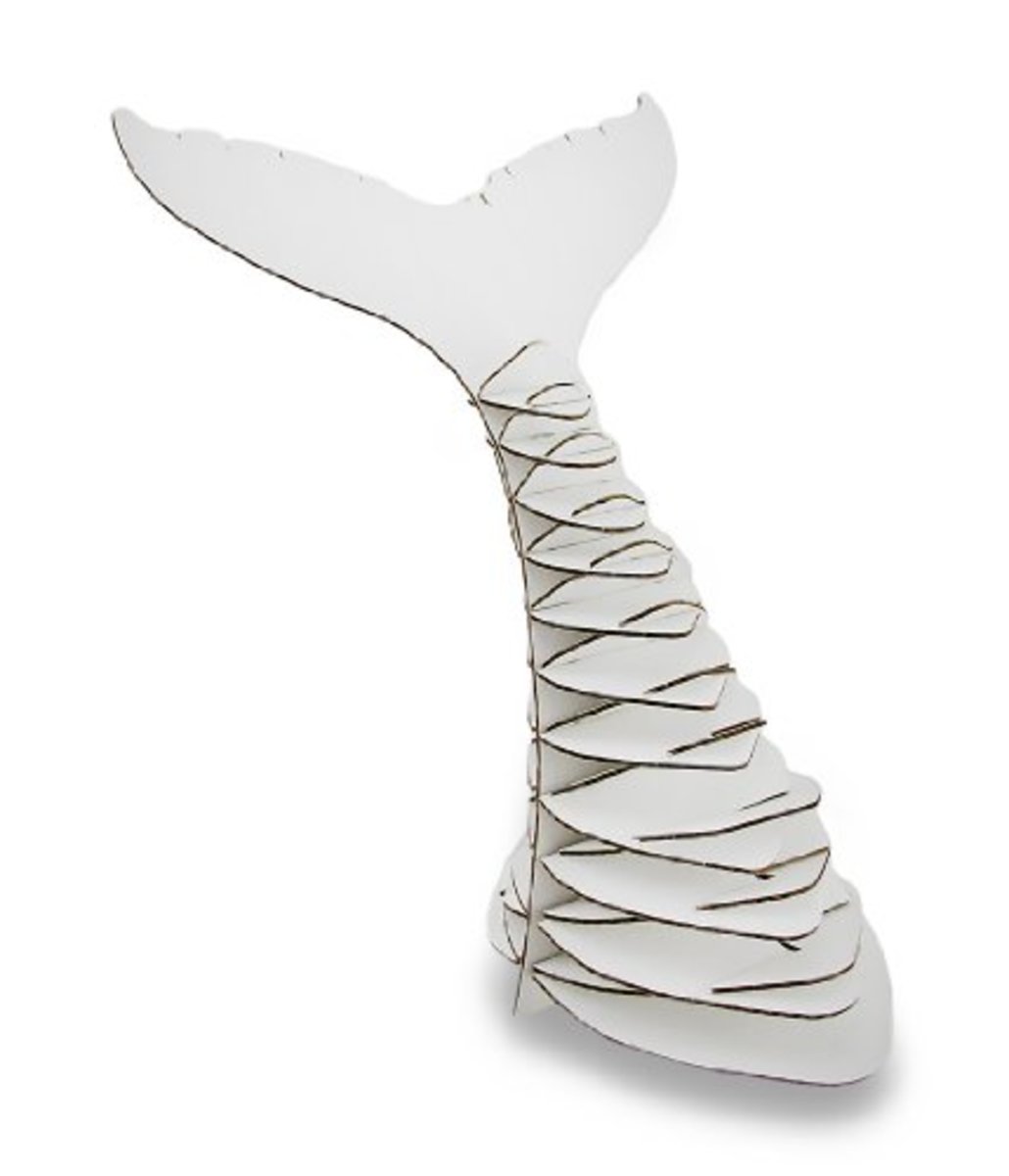 Recycled Cardboard Whale Tail Sculpture