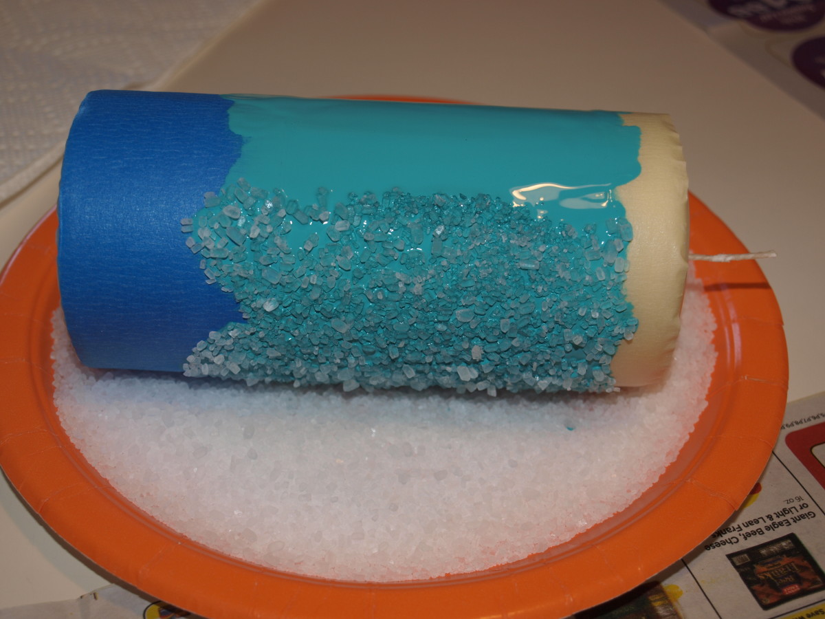 Figure 4 - Roll painted candles in epsom salt.