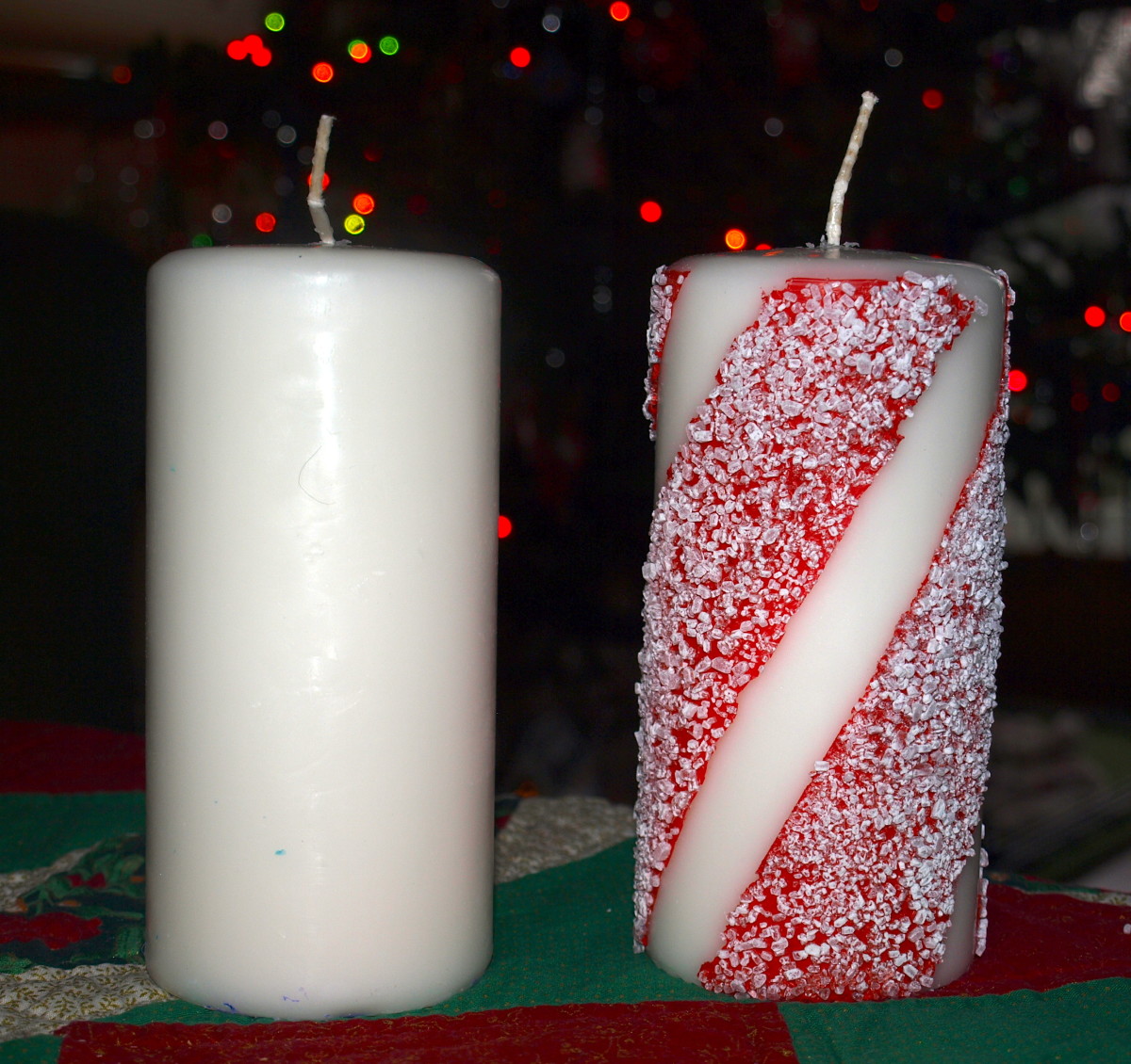Before and After - Turn a plain white candle into something special!