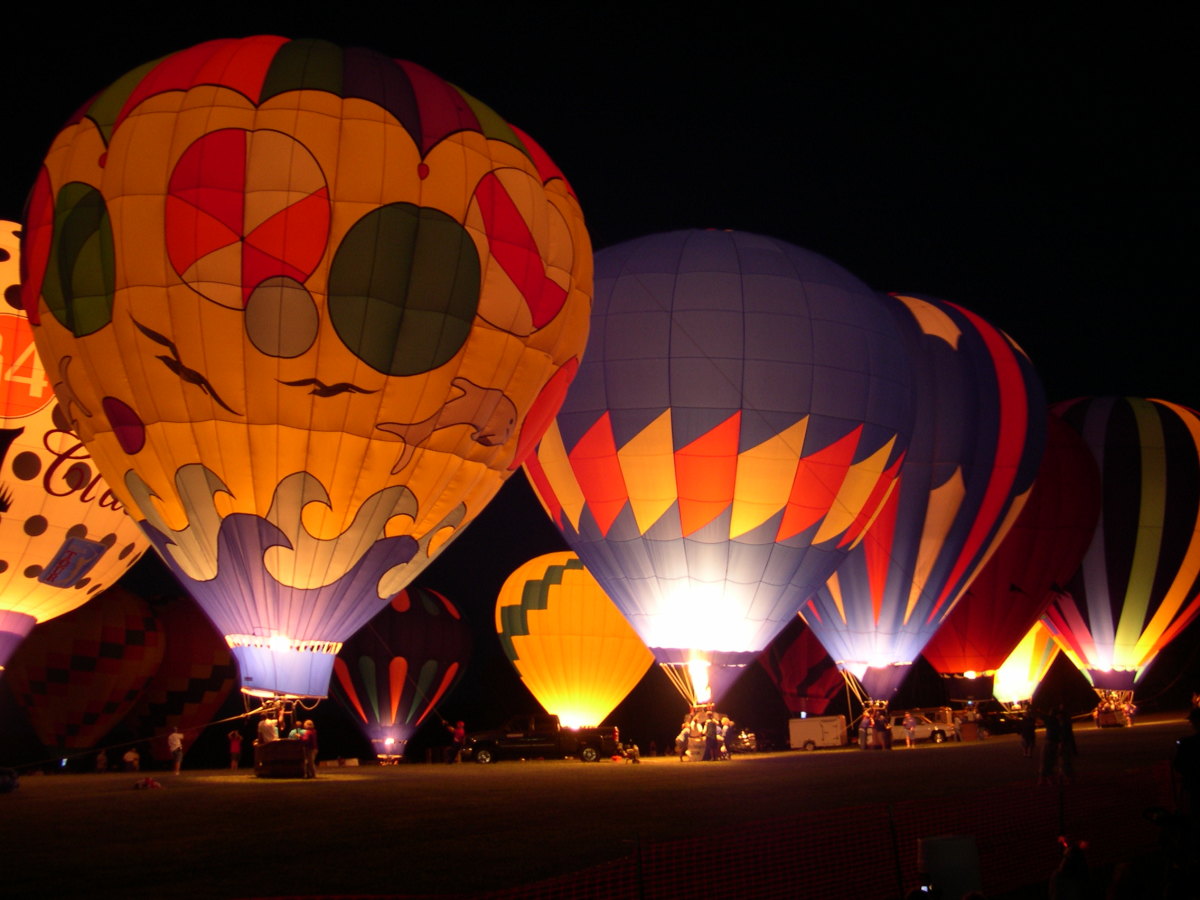 Hot Air Balloons at Night