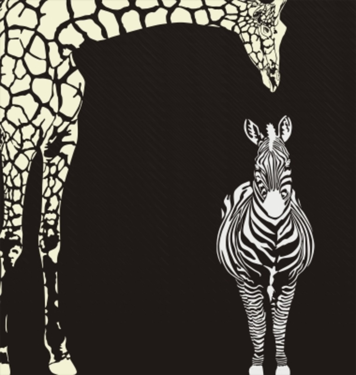 Giraffe and Zebra 