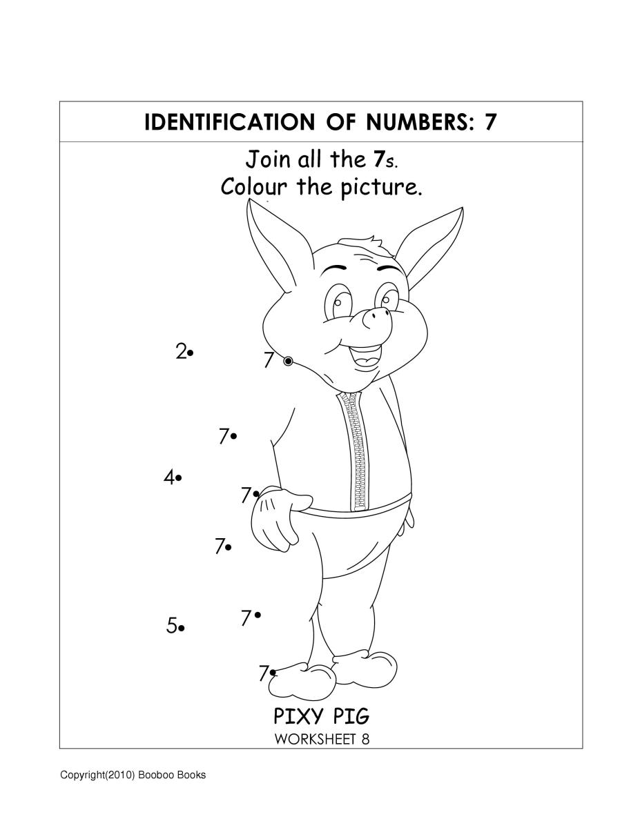 Number recognition worksheets - 7