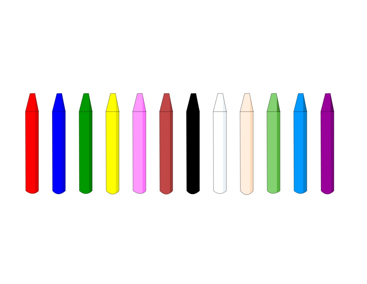 Teaching colors -  a set of crayons 