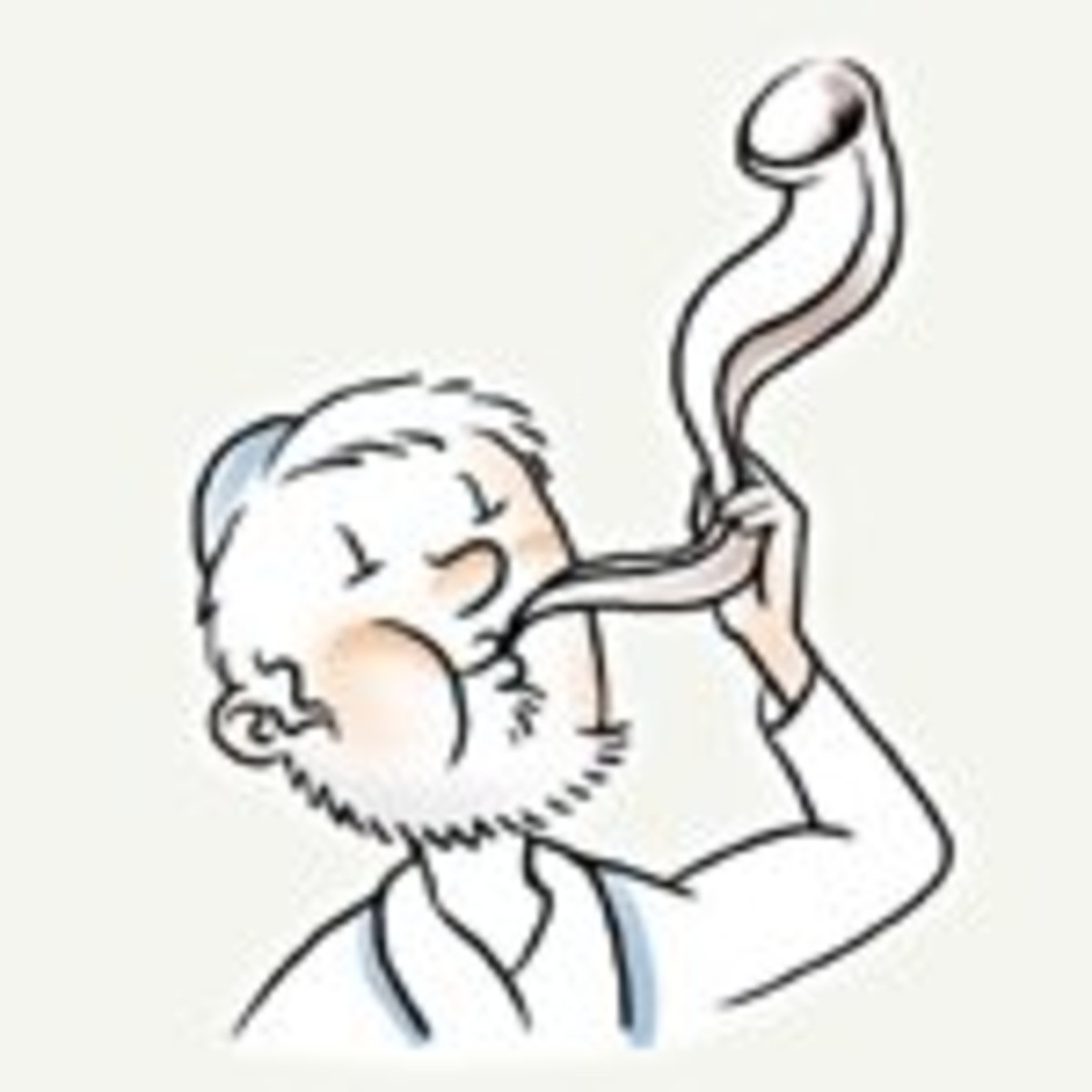 Man blowing shofar