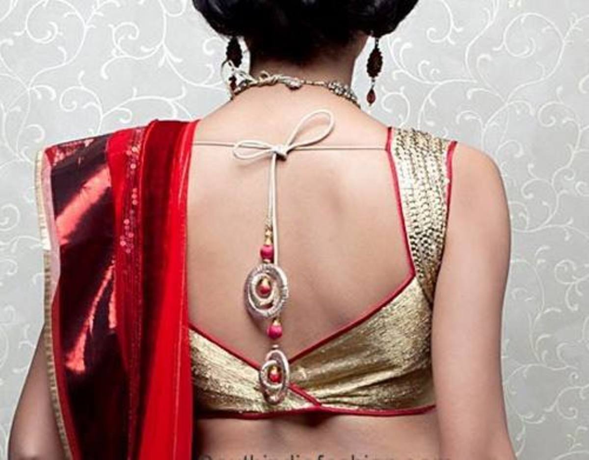 A sexy party sari blouse.