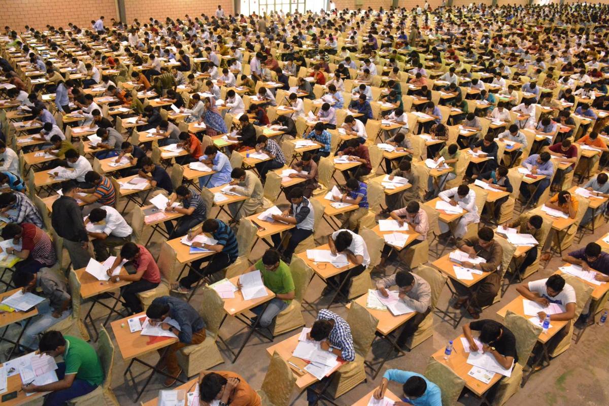 The vast examination hall in Karachi where the Nust Entry test is conducted.