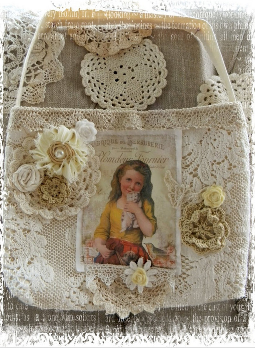 lace bag | Shabby chic bags, Lace bag, Handmade bags