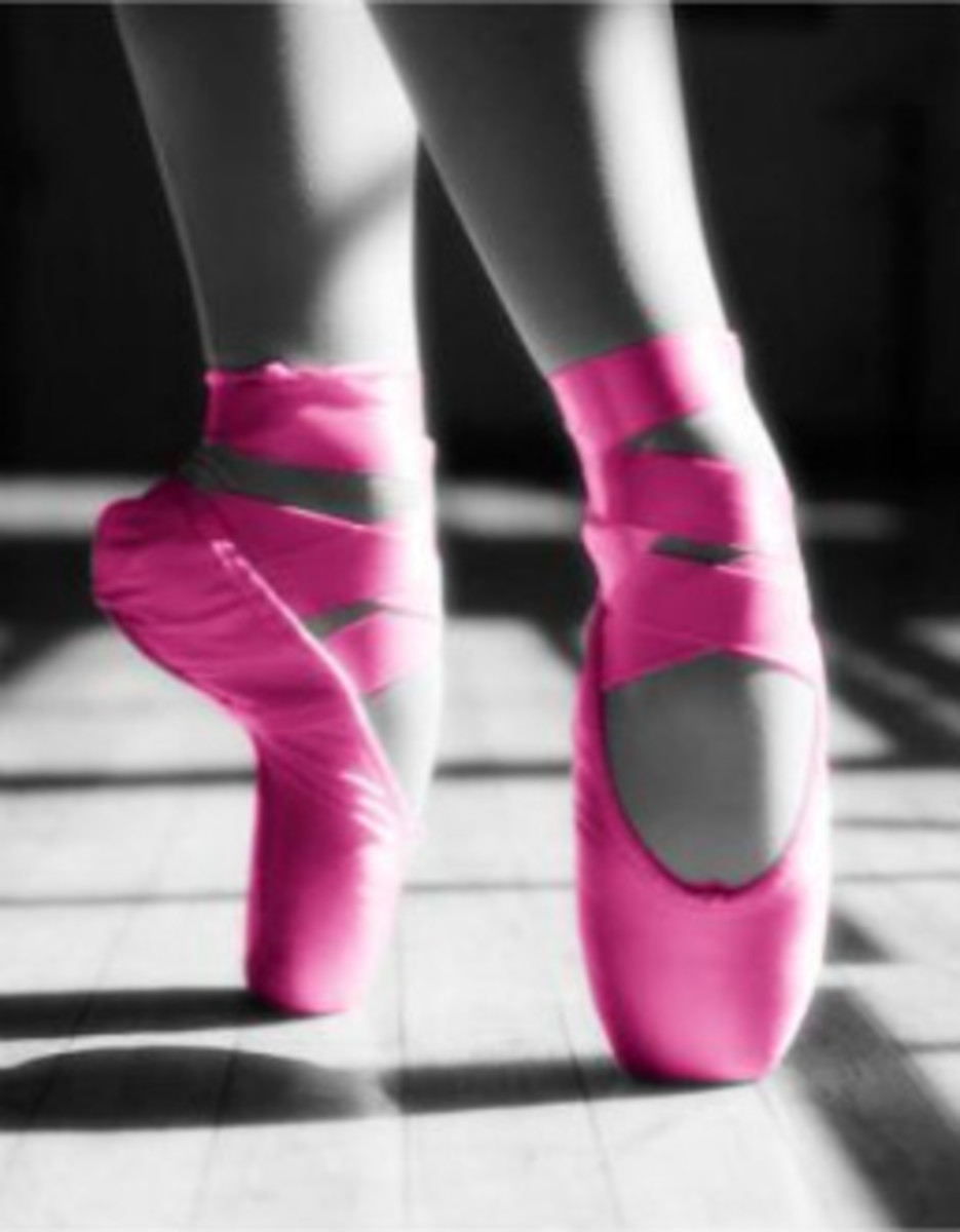 On pointe.