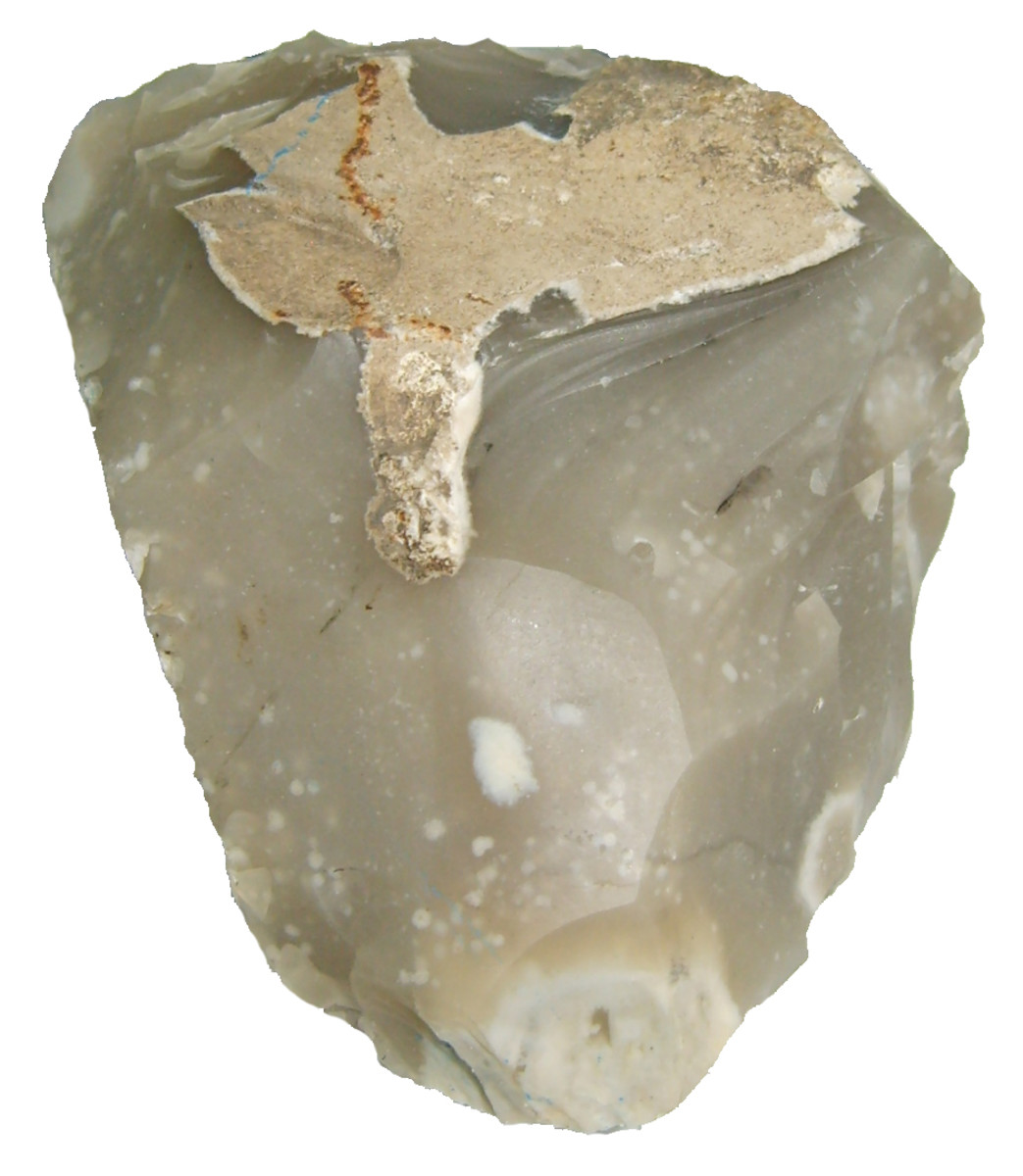 Piece of Flint, a type of quartz, found in chalk and limestone
