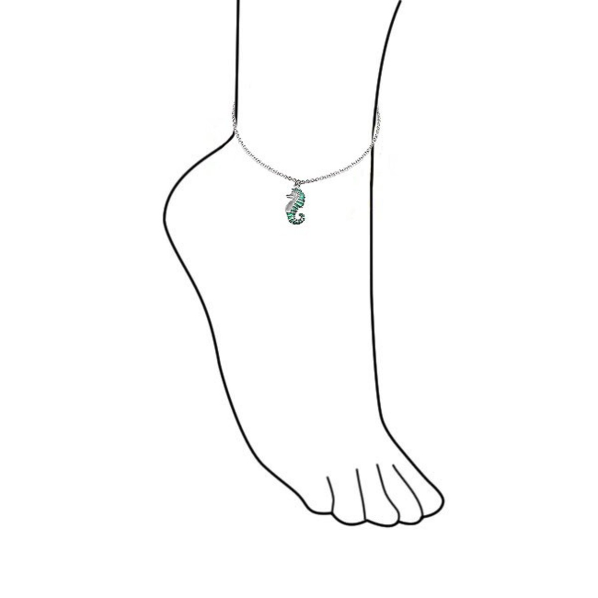 Silhouette Charm Display on Anklet to Showcase the Size of the Anklet Bracelet