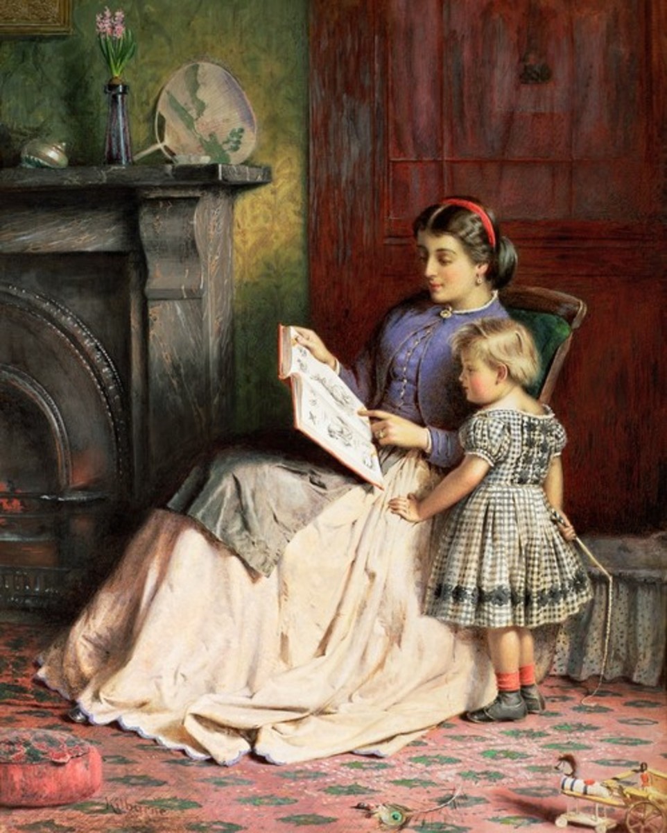 Mother Teaching her Daughter to Read