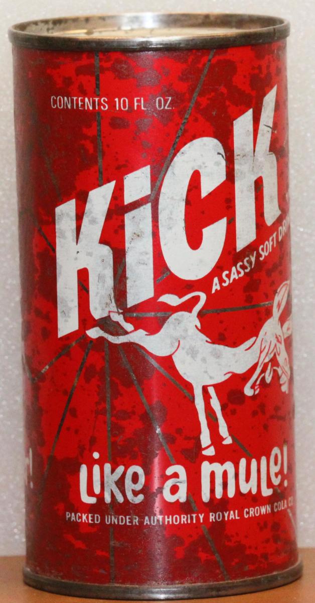 The carbonated citrus flavored soda with the large infusion of caffeine that carried a hillbilly theme in the green glass of the bottle and bright red metal can which had a mule on the main label kicking a star burst with the tagline “Like a Mule!"