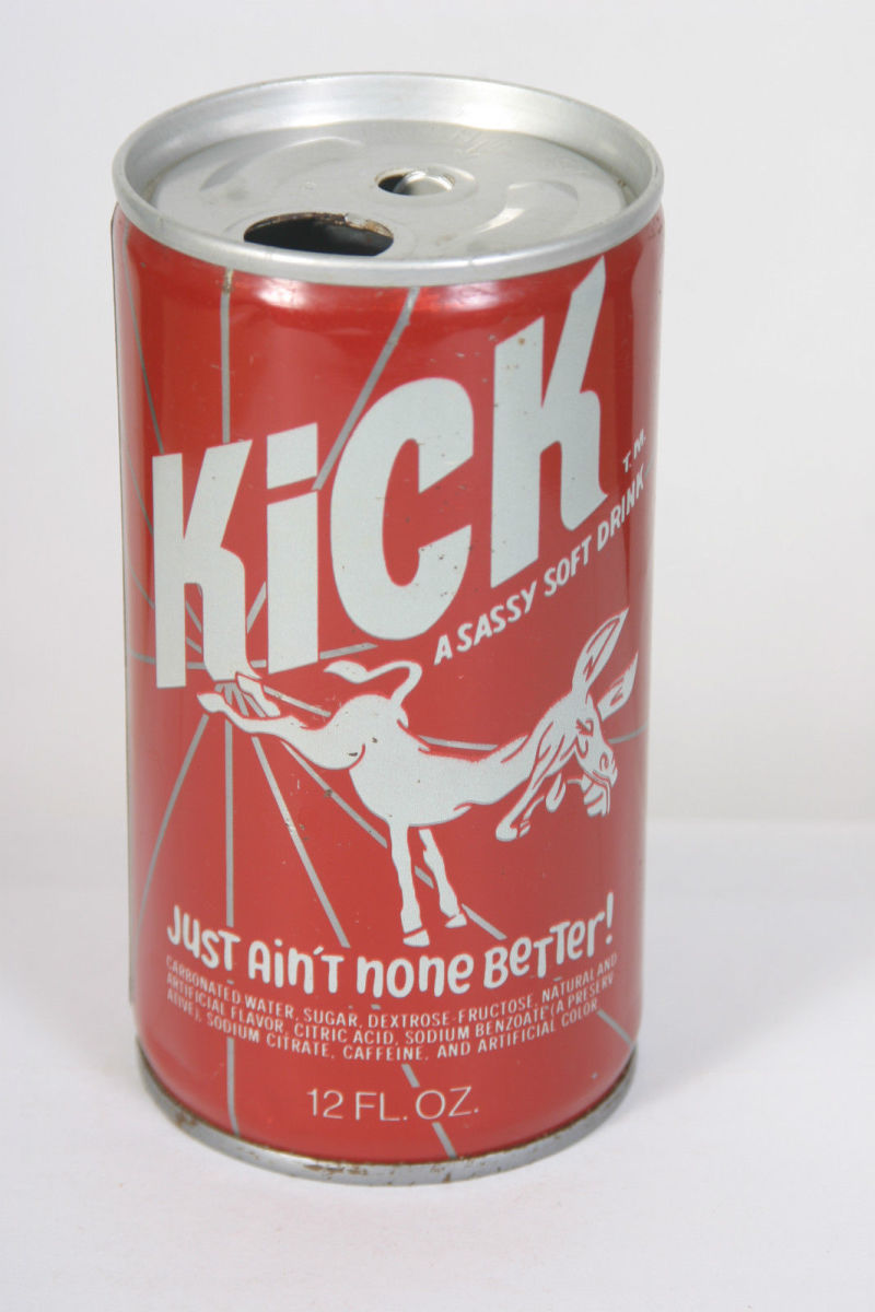 Kick Was made of carbonated water, sugar, dextrose, fructose, natural and artificial flavor, citric acid, sodium benzoate (a preservative), sodium citrate, caffeine, and artificial color