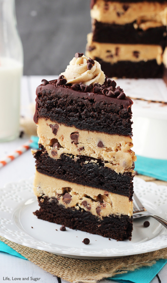 Peanut Butter Cookie Dough Brownie Layer Cake