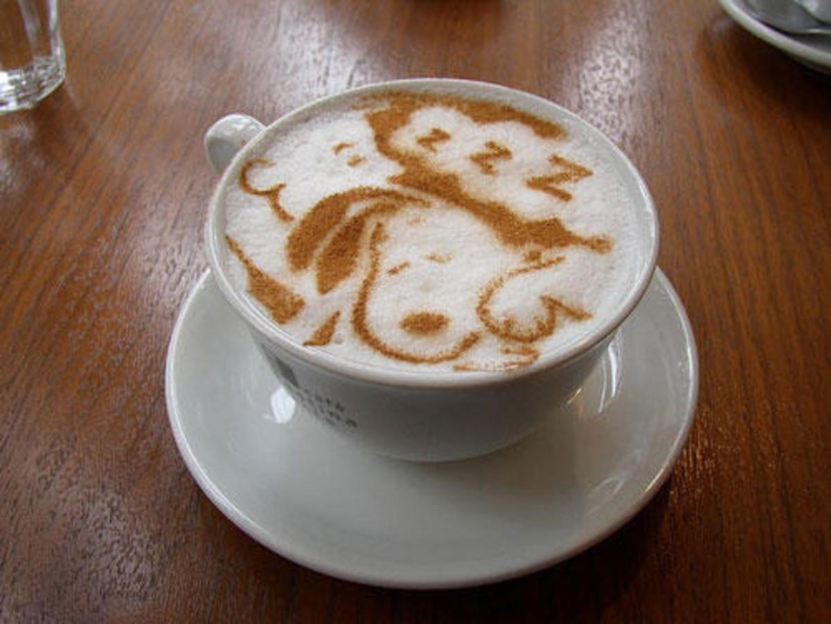 Snoopy latte art