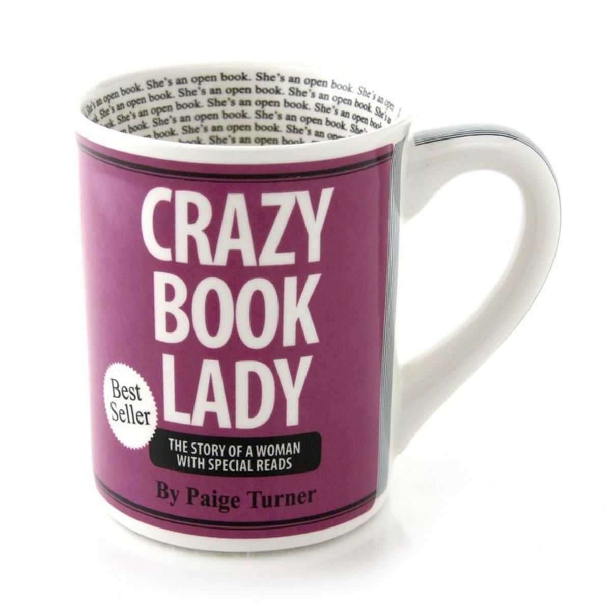 crazy book lady mug