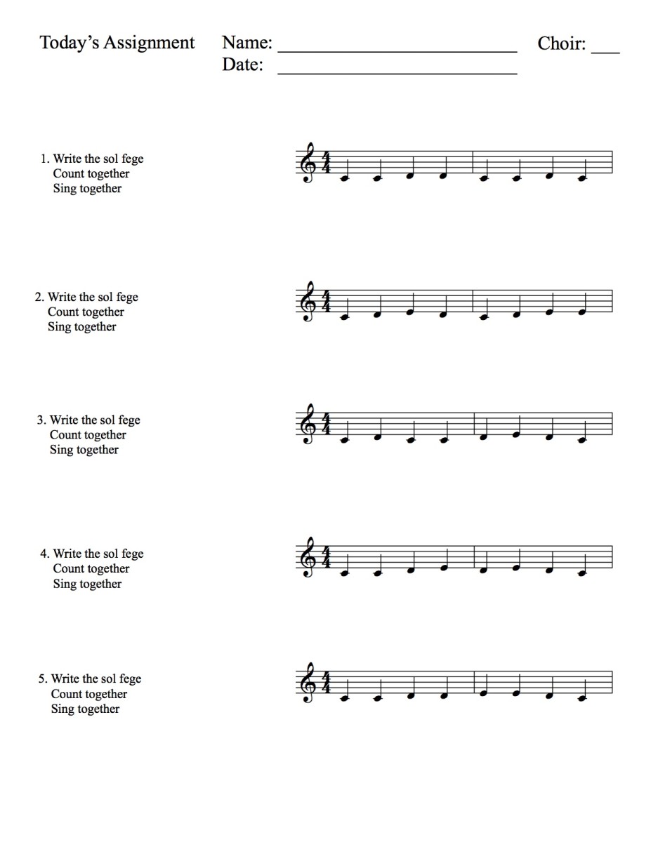 Finale offers plenty or ready-made sight singing examples for your beginning choir!