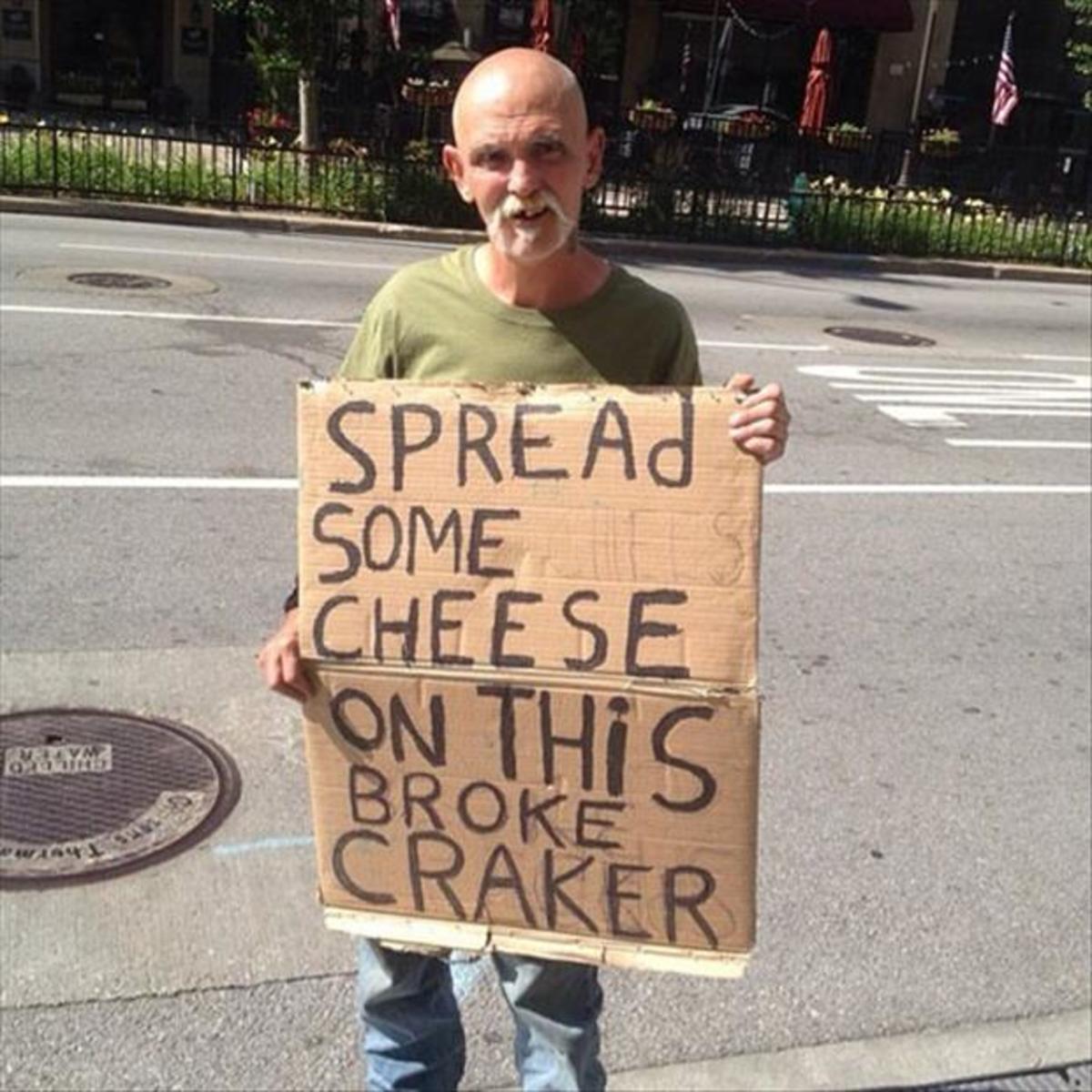 Spread some cheese on this broke craker