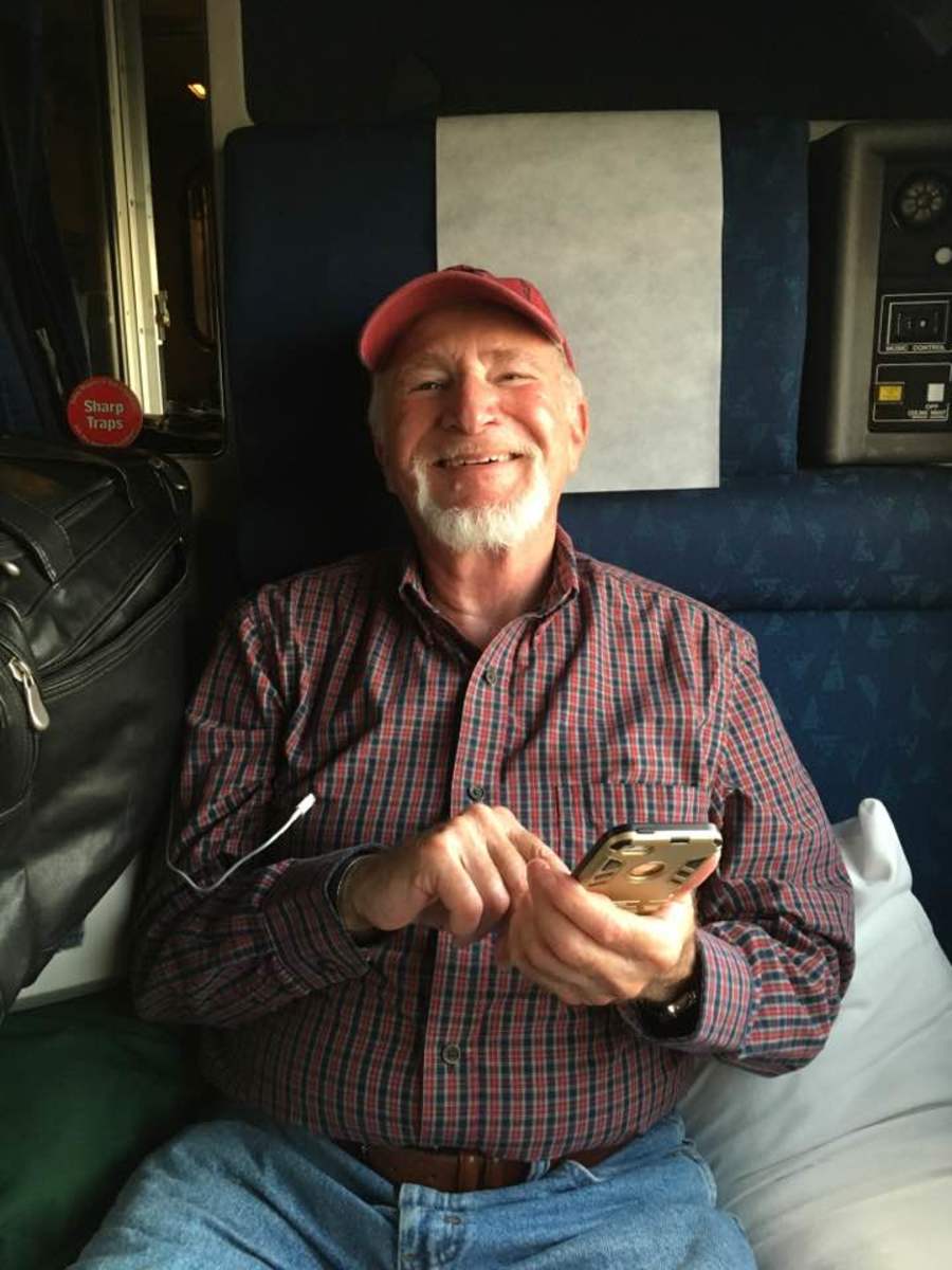 Happy Traveler  traveling in roomette on Auto Train