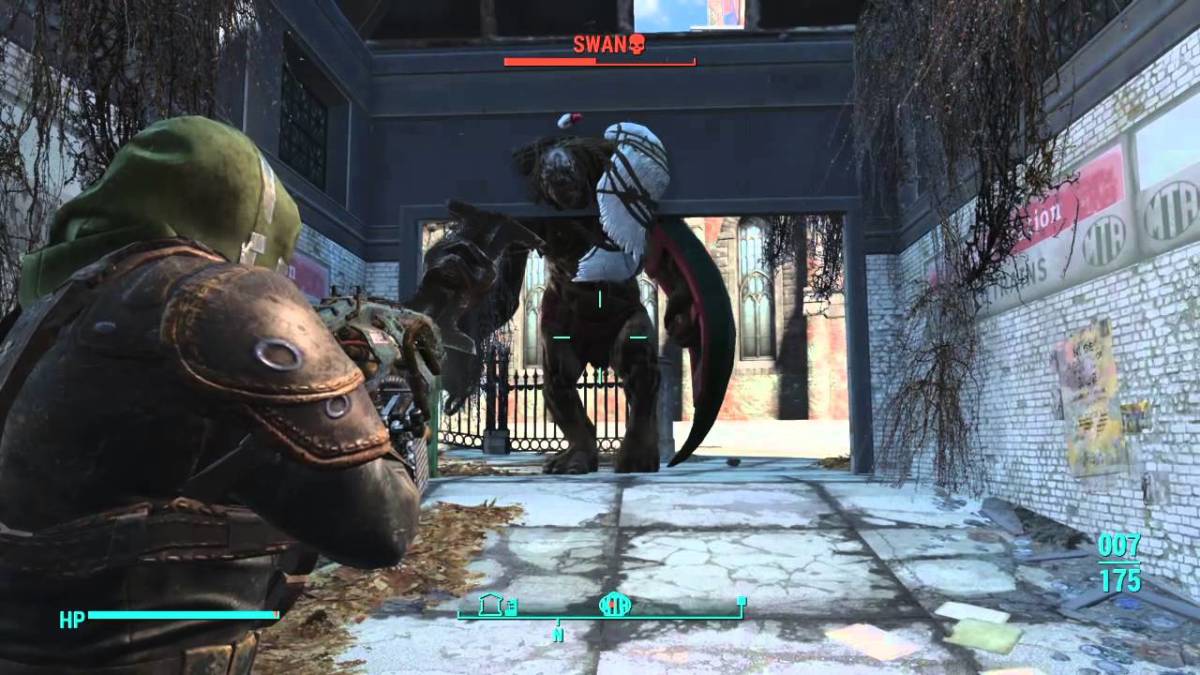 This is Swan, one of the many behemoths you will fight in Fallout 4, while this one isn't all that strong, beware of the others.