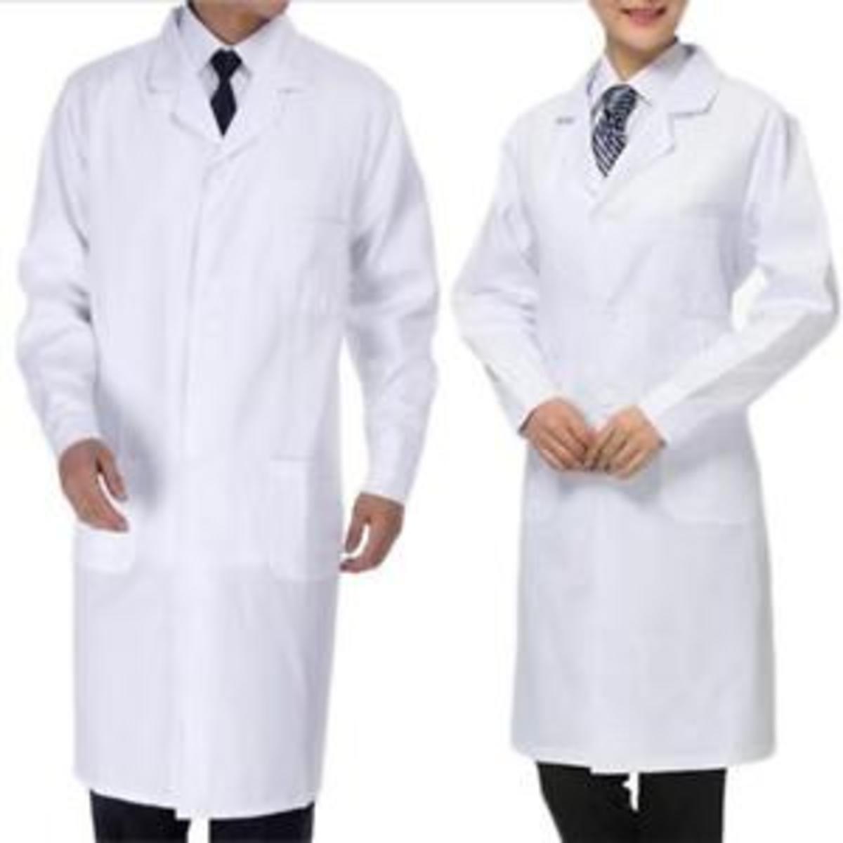 Long white lab coats
