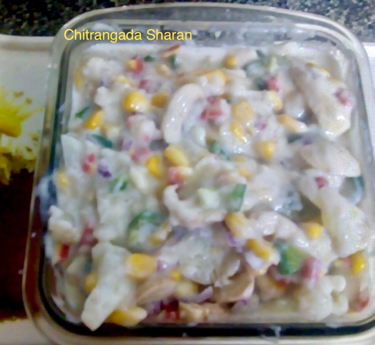 Vegetables mixed with White sauce